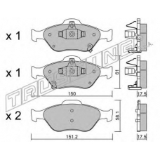 325.1 TRUSTING Комплект тормозных колодок, дисковый тормоз