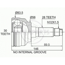 OJ-0438 InterParts Шарнирный комплект, приводной вал