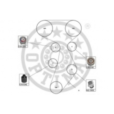 SK-1595AQ1 OPTIMAL Водяной насос + комплект зубчатого ремня