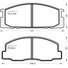 334 MGA Комплект тормозных колодок, дисковый тормоз