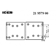 21 9579 00 ICER Комплект тормозных башмаков, барабанные тормоза