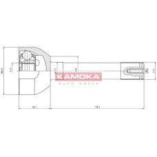 7026 KAMOKA Шарнирный комплект, приводной вал